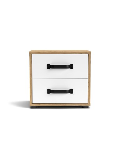 Comodino Mosso MO1 colore rovere e bianco