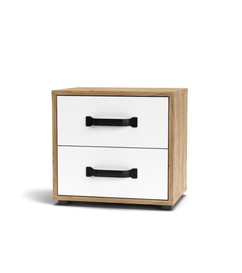Comodino Mosso MO1 colore rovere e bianco
