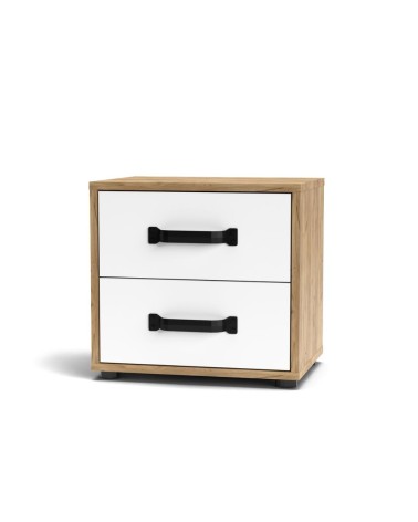 Comodino Mosso MO1 colore rovere e bianco