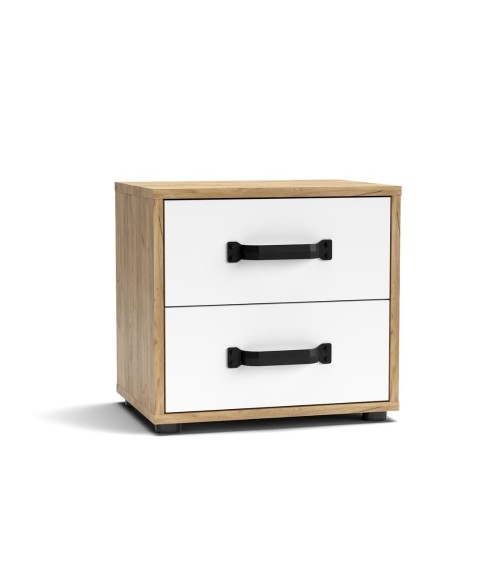 Comodino Mosso MO1 colore rovere e bianco
