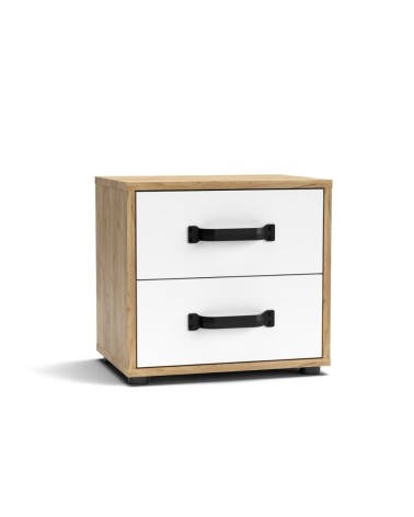 Comodino Mosso MO1 colore rovere e bianco