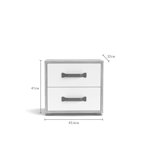 Comodino Mosso MO1 colore rovere e bianco
