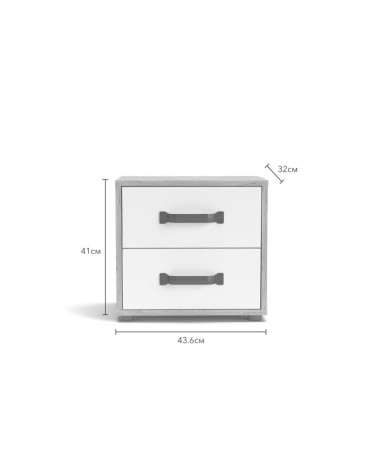 Comodino Mosso MO1 colore rovere e bianco