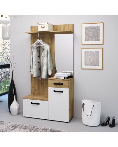 Mobile ingresso Mosso MO6 colore rovere e bianco