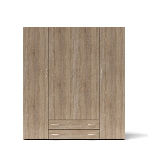 Armadio 4 ante 2 cassetti Seba 4 colore rovere sonoma