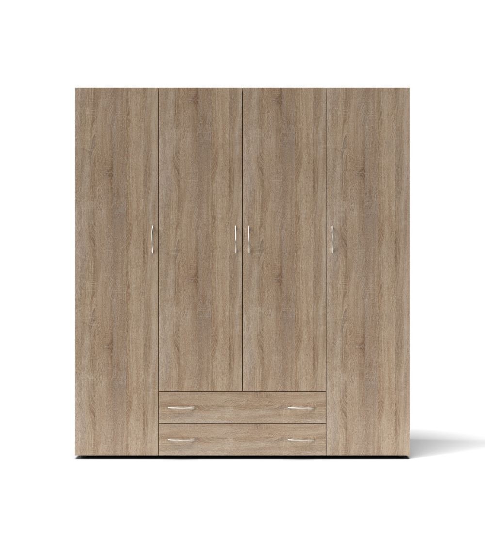 Armadio 4 ante 2 cassetti Seba 4 colore rovere sonoma