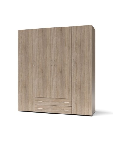 Armadio 4 ante 2 cassetti Seba 4 colore rovere sonoma