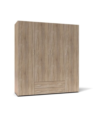 Armadio 4 ante 2 cassetti Seba 4 colore rovere sonoma