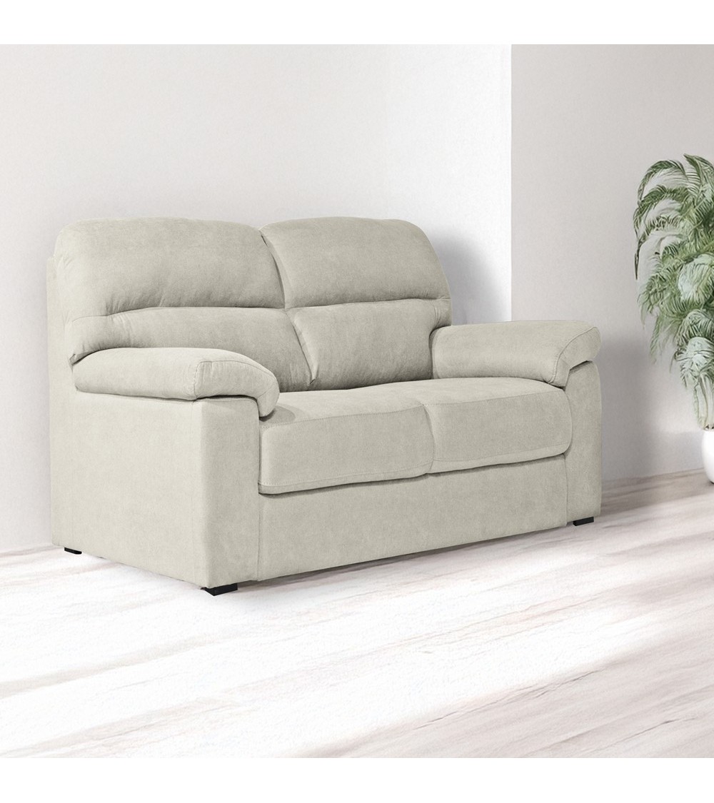Divano Alenda 2 posti fisso con piedini quadrati colore Roma 05 beige
