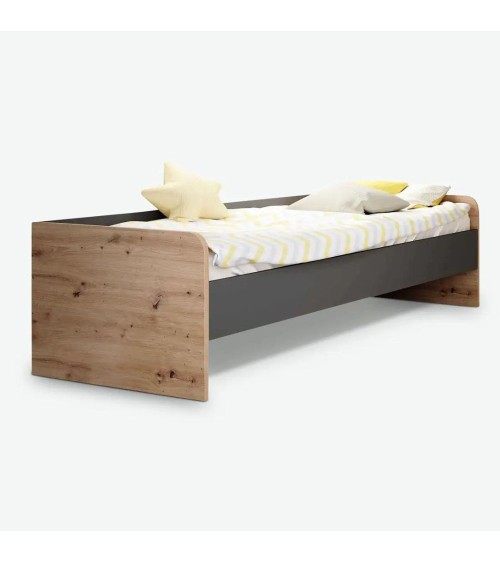 Letto singolo Gap System colore rovere e antracite