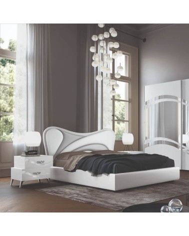 Camera da letto Delia bianco frassinato con decorazioni argento