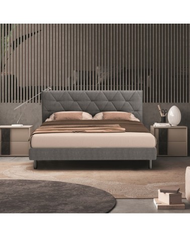 Camera da letto Moni canapa frassinato e dettagli marmo nero