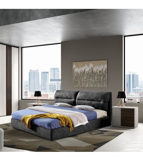 Camera da letto Cecilia grigio frassinato con inserti noce scuro
