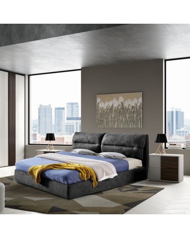 Camera da letto Cecilia grigio frassinato con inserti noce scuro