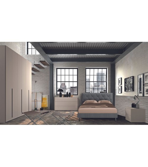 Camera da letto Piera canapa frassinato con letto contenitore