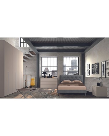 Camera da letto Piera canapa frassinato con letto contenitore