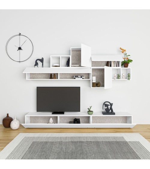 Parete attrezzata Tromen 260 cm. bianco opaco MTV234476