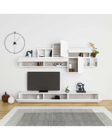 Parete attrezzata Tromen 260 cm. bianco opaco MTV234476