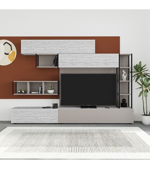 Parete attrezzata Tronador 260 cm. tortora e ancient white MTV234464
