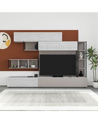 Parete attrezzata Tronador 260 cm. tortora e ancient white MTV234464