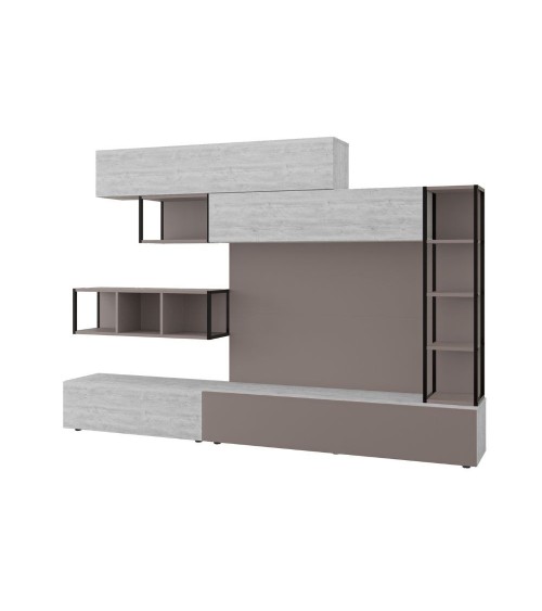 Parete attrezzata Tronador 260 cm. tortora e ancient white MTV234464