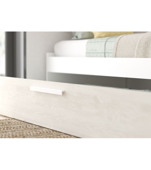 Cameretta a ponte 6006 con letto estraibile e armadio colore bianco consumato e bianco reversibile