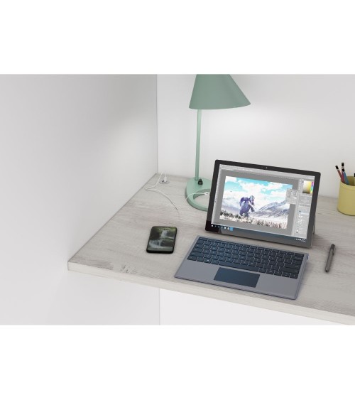Cameretta 2278 con letto a soppalco con scrivania sottostante colore bianco e bianco consumato