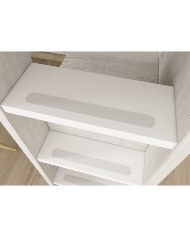 Cameretta 2278 con letto a soppalco con scrivania sottostante colore bianco e bianco consumato