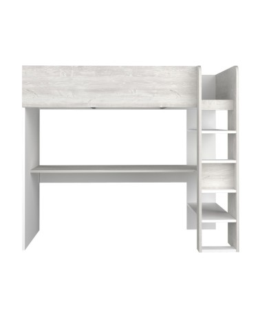 Cameretta 2278 con letto a soppalco con scrivania sottostante colore bianco e bianco consumato
