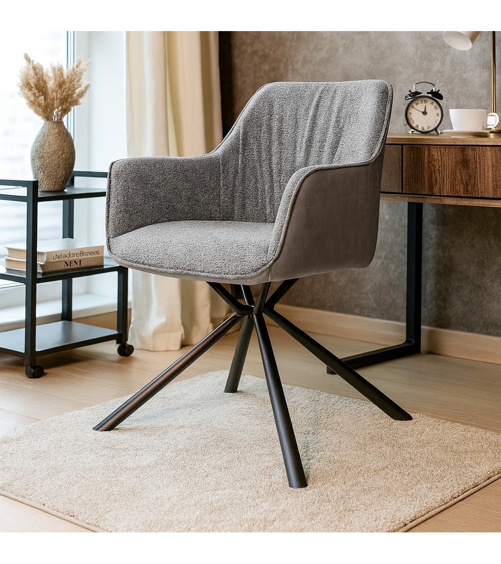Sedia Aseat seduta colore grigio con retro colore tortora set 2 pezzi