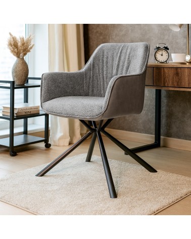 Sedia Aseat seduta colore grigio con retro colore tortora set 2 pezzi