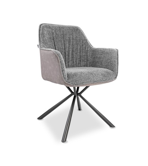 Sedia Aseat seduta colore grigio con retro colore tortora set 2 pezzi