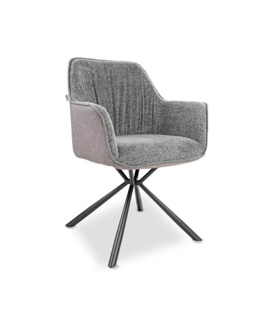 Sedia Aseat seduta colore grigio con retro colore tortora set 2 pezzi