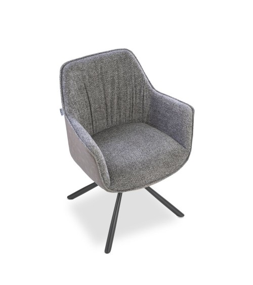 Sedia Aseat seduta colore grigio con retro colore tortora set 2 pezzi