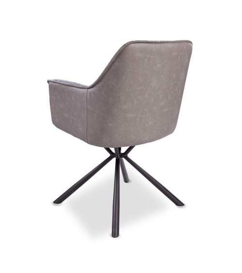 Sedia Aseat seduta colore grigio con retro colore tortora set 2 pezzi