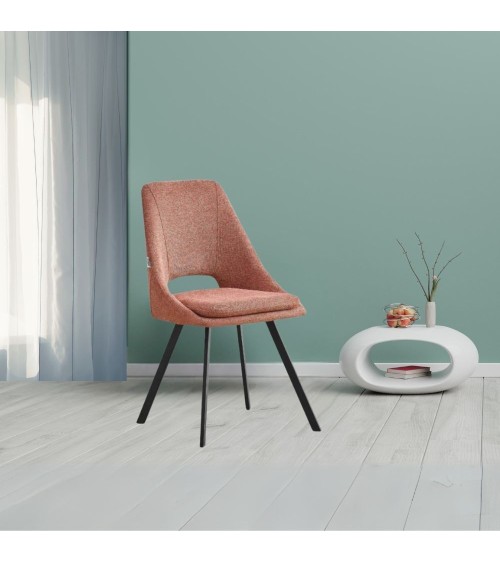 Sedia imbottita Blauss in tessuto salmone set 2 pezzi