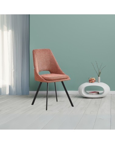 Sedia imbottita Blauss in tessuto salmone set 2 pezzi