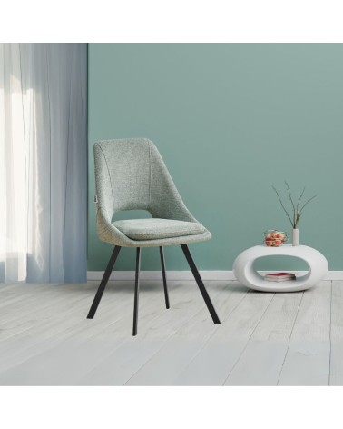 Sedia imbottita Blauss in tessuto verde set 2 pezzi