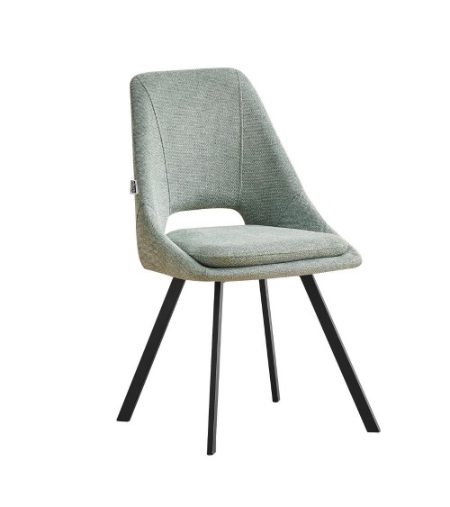 Sedia imbottita Blauss in tessuto verde set 2 pezzi