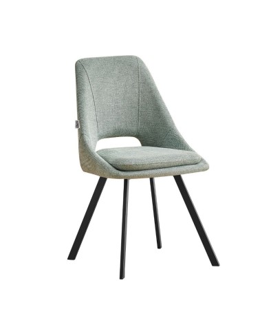 Sedia imbottita Blauss in tessuto verde set 2 pezzi