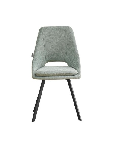 Sedia imbottita Blauss in tessuto verde set 2 pezzi