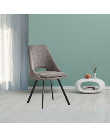 Sedia imbottita Blauss in tessuto grigio set 2 pezzi