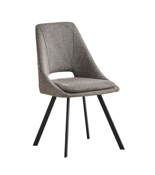Sedia imbottita Blauss in tessuto grigio set 2 pezzi