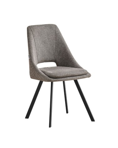 Sedia imbottita Blauss in tessuto grigio set 2 pezzi