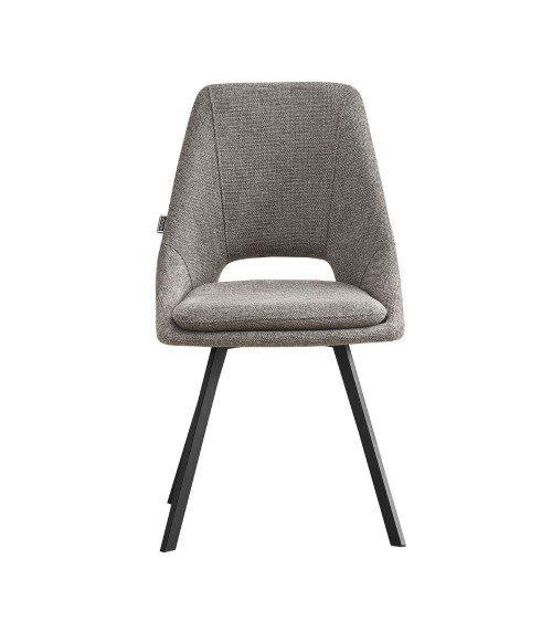 Sedia imbottita Blauss in tessuto grigio set 2 pezzi