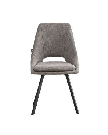 Sedia imbottita Blauss in tessuto grigio set 2 pezzi