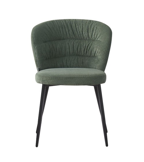 Sedia imbottita Klontar in tessuto verde set 4 pezzi