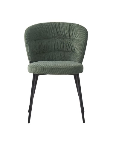 Sedia imbottita Klontar in tessuto verde set 4 pezzi