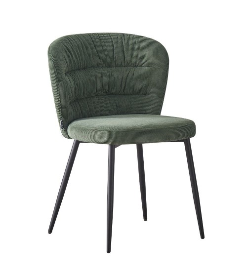 Sedia imbottita Klontar in tessuto verde set 4 pezzi