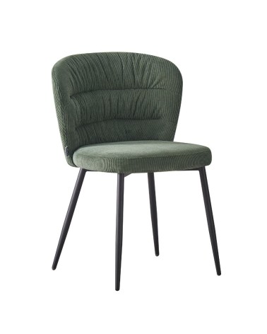Sedia imbottita Klontar in tessuto verde set 4 pezzi